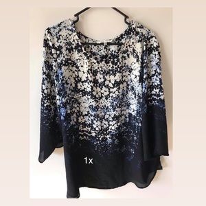 3/4 sleeve print blouse